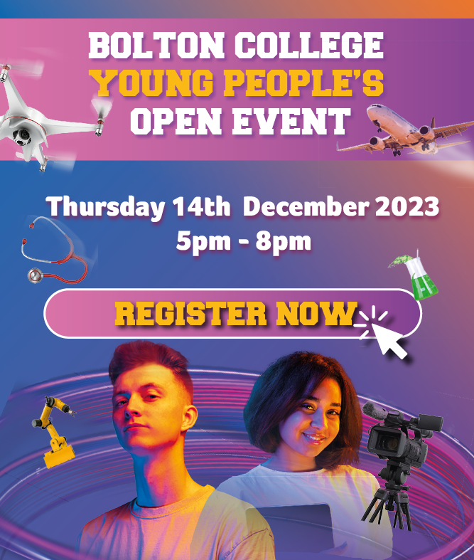 Bolton College Open Event Banner mobile
